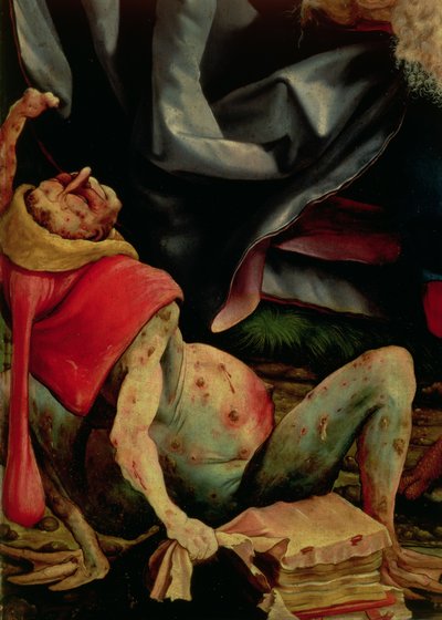 Lijdende man, detail van de achterkant van het Isenheim-altaarstuk, ca. 1510-15 door Matthias Grünewald